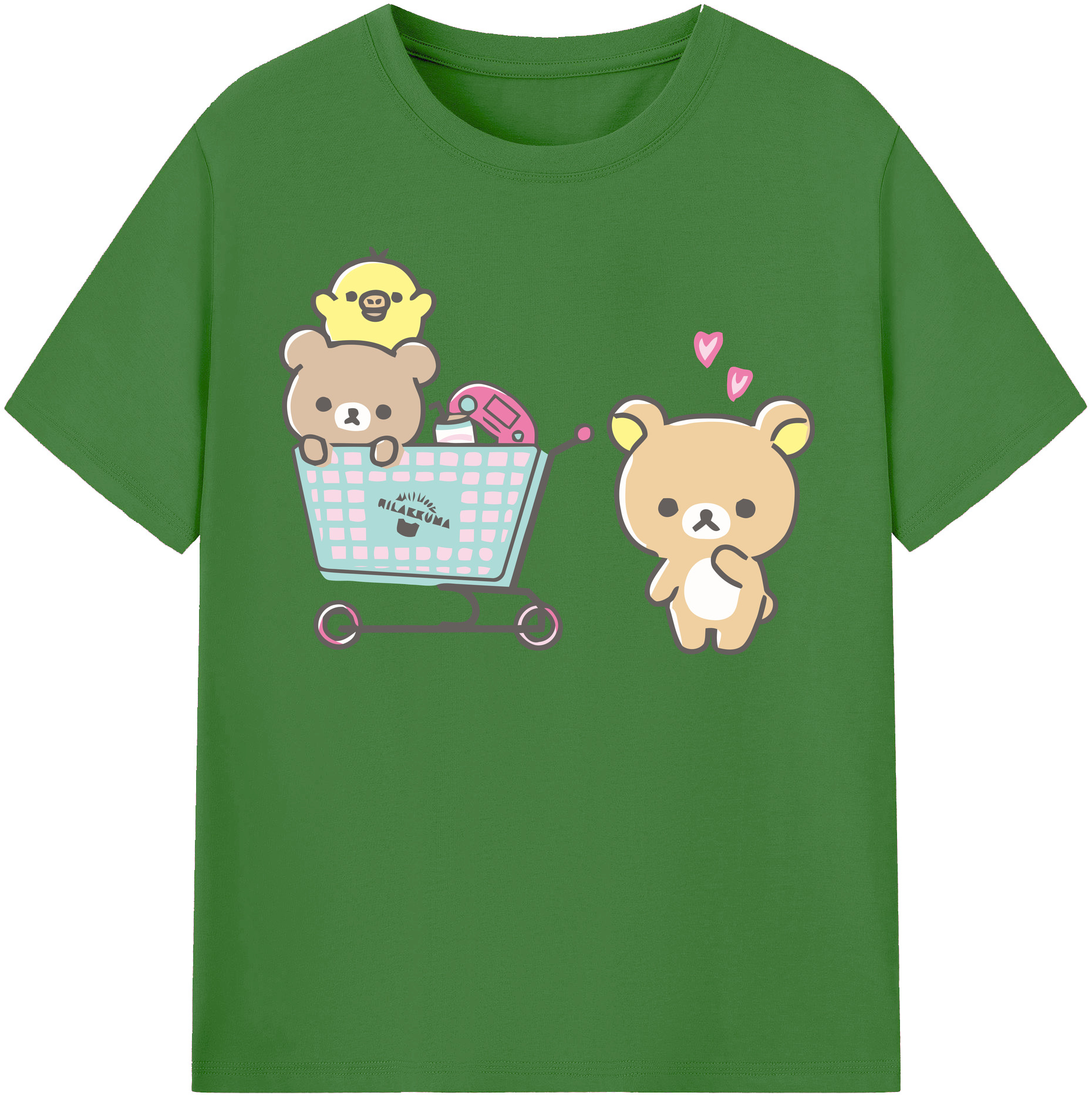 （画像用） リラックマ リラックマ キイロイトリ Rilakkuma Korilakkuma Kiiroitori レディースカジュアルプリントTシャツ（綿100％）